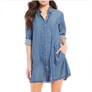 Tommy Bahama Chambray Boyfriend Swim Cover Up Shirt Dress